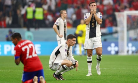 Germany’s Niclas Füllkrug looks dejected after the match as Germany are eliminated from the World Cup