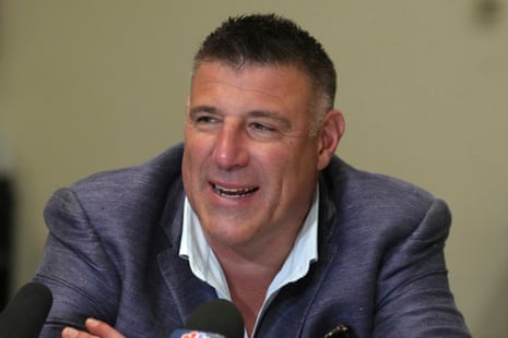 New England Patriots head coach Mike Vrabel speaks to reporters at the annual NFL meetings in Phoenix last month.