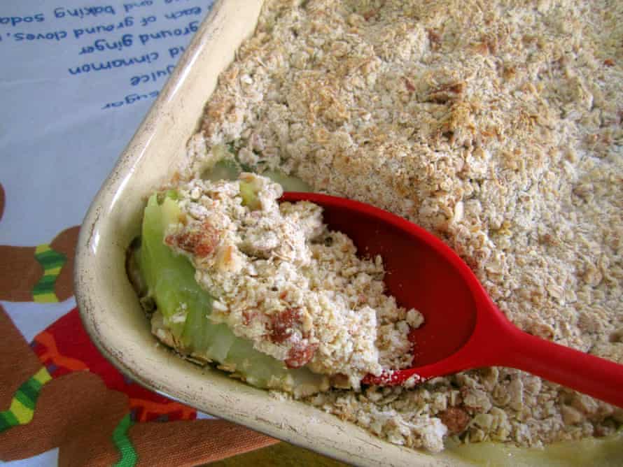 Claire Thomson’s leek and cheddar crumble
