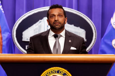 21 अप्रैल 2026 को वाशिंगटन डीसी में अमेरिकी न्याय विभाग में एक प्रेस कॉन्फ्रेंस के दौरान काश पटेल।