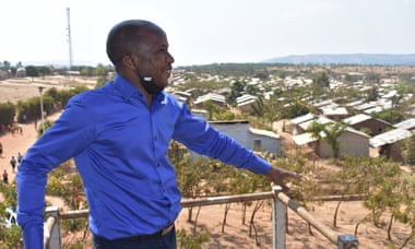 Dr Zézé Beauvogui on a balcony overlooking Mahama refugee camp.