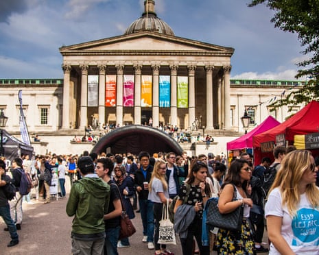 A freshers’ week welcome fair at UCL in 2013.