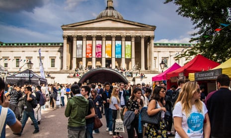 A freshers’ week welcome fair at UCL in 2013.