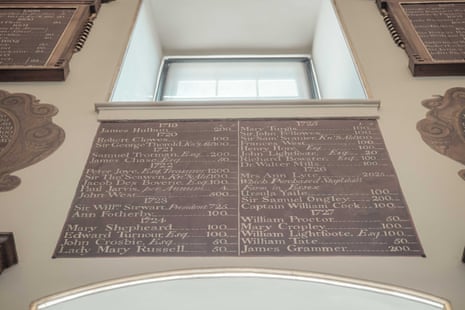 One of the commemorative boards in the Great Hall
