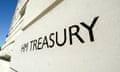 HM Treasury signage in Whitehall London