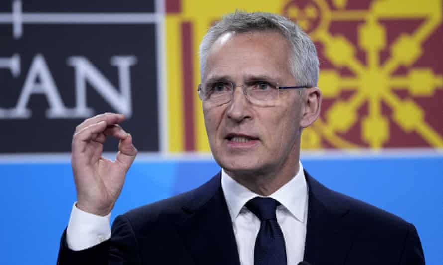 Nato Secretary General Jens Stoltenberg at the end of the summit in Madrid.