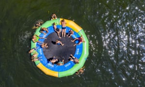 A water trampoline in Germany
