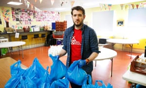 Paul Sweeney at Possilpoint community centre, where he volunteers at a food bank.