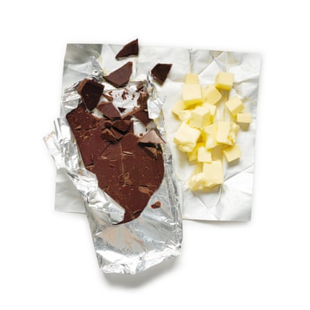 Cut up the butter and break the chocolate into evenly sized pieces.