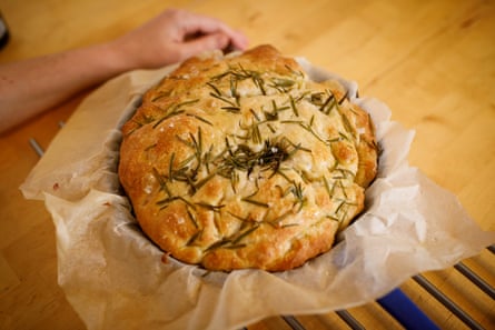 Lucy’s home-made focaccia, following Hannah Neeleman’s recipe