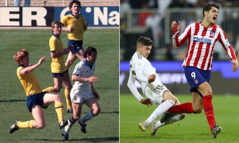 Willie Young brings down Paul Allen in the FA Cup final in 1980 and Federico Valverde does the same to Álvaro Morata in the Supercopa in Jeddah.