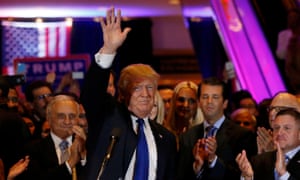 Donald Trump speaks at his New York presidential primary night rally