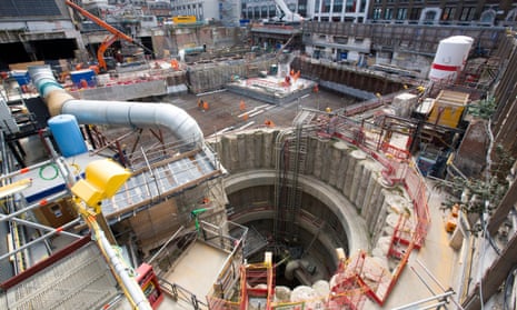 A building site that forms part of London’s new east-west rail line, Crossrail.