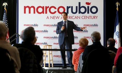 Republican presidential candidate Marco Rubio speaks during a meet-and-greet event at the Grand River Center in Dubuque, Iowa. 