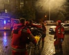 ‘Massive’ Russian attack on Ukraine capital triggers blackouts and sets high-rise alight