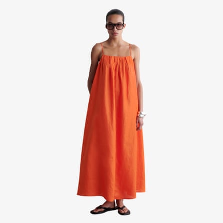 Cos pleated linen maxidress