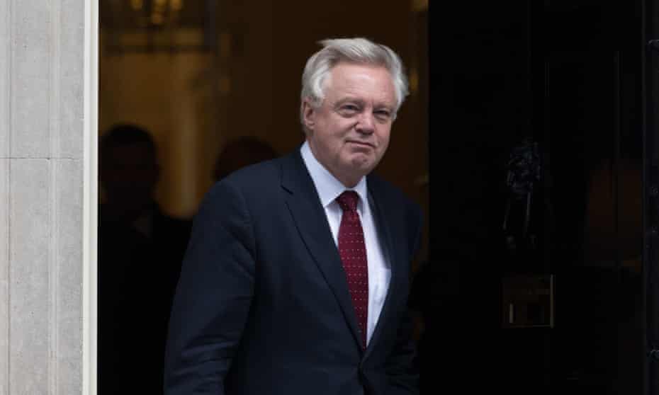 David Davis leaves after attending the weekly meeting of the Cabinet 