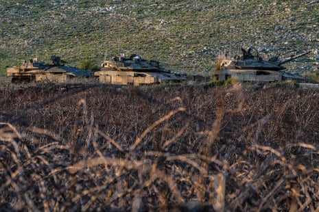 Israeli tanks in formation