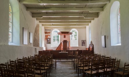 The plain interior of Saint Nicholas church, Eastrum