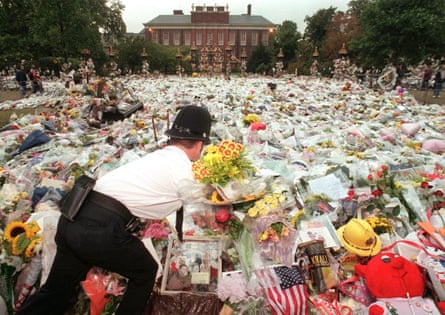 Some of the flowers placed outside Kensington Palace, following Diana’s death.