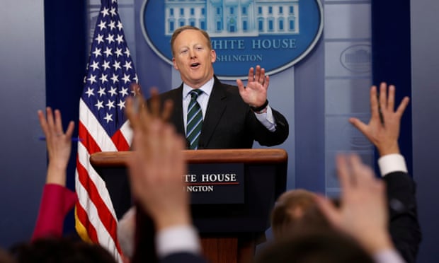 White House spokesman Sean Spicer holds a press briefing at the White House 