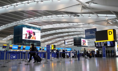 Terminal 5 departures of Heathrow Airport in December