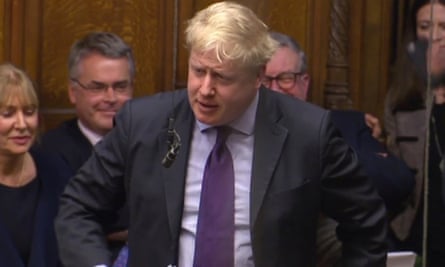 Boris Johnson speaking in the House of Commons on Monday.