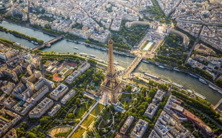 Aerial view of The Eiffel Tower