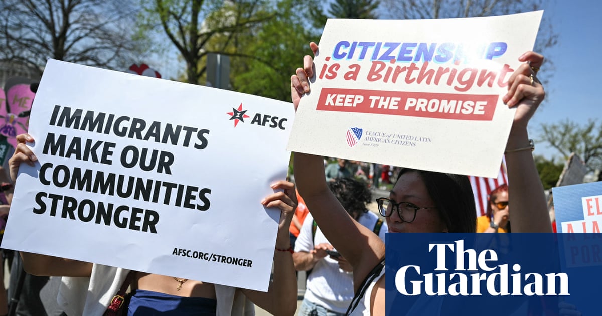 Hundreds rally for birthright citizenship at supreme court: ‘We are an immigrant nation’