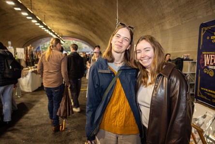 Annalese Vochteloo and Alyssa Ellwood at in the tunnel at Kirribilli