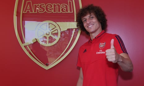 David Luiz has completed his move to Arsenal and was unveiled at the London Colney training ground