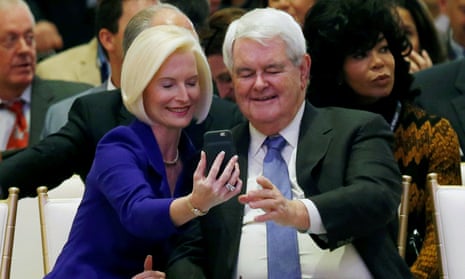 Newt Gingrich and his wife, Callista. He is reportedly a contender to be secretary of state.