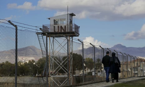 A UN guard post at the fence that divides the Greek and Turkish areas of Cypru