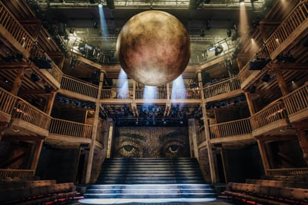 Cunning … a giant gold globe dominates the set of Imperium – it’s inflatable.