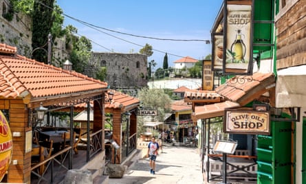 ruins with shops and cafes