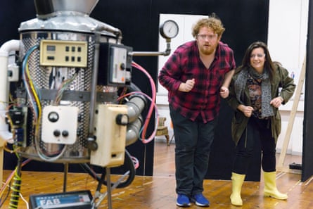 Alexander Robin Baker and Robyn Allegra Parton in rehearsal for Coraline.