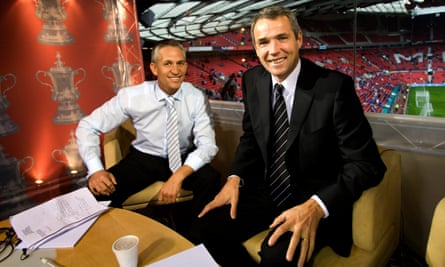 Alan Hansen alongside Gary Lineker prior to the BBC’s coverage of Liverpool’s FA Cup semi-final encounter with Chelsea at Old Trafford in 2006