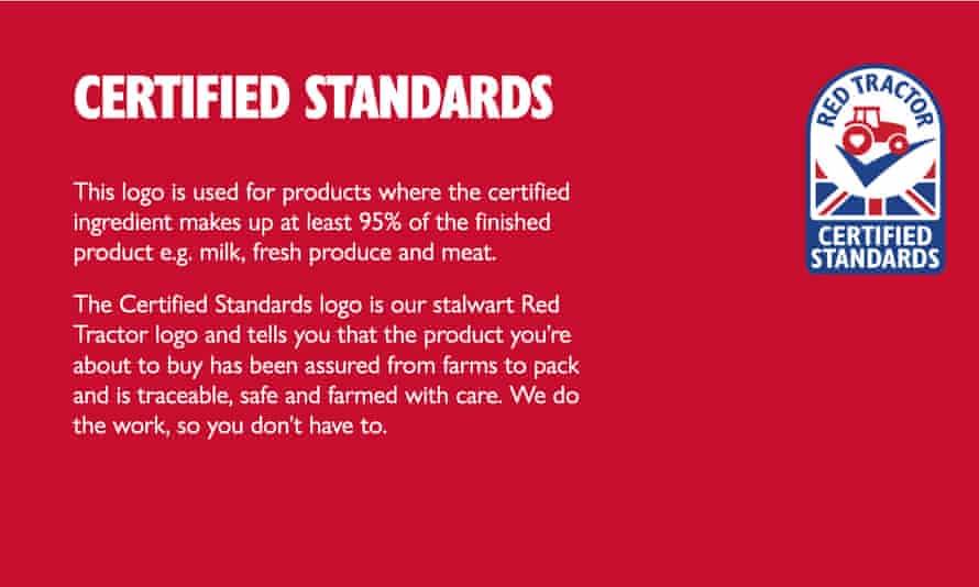 O esquema Red Tractor certifica cerca de 50.000 agricultores.
