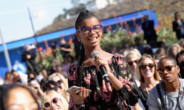 Marley Dias speaking at the Teen Vogue Summit in Los Angeles in 2017.
