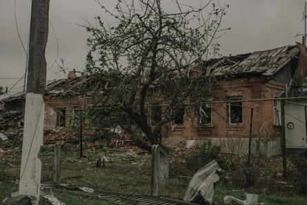 Destruction in the village of Kyyanytsya, near the border with Kursk region.