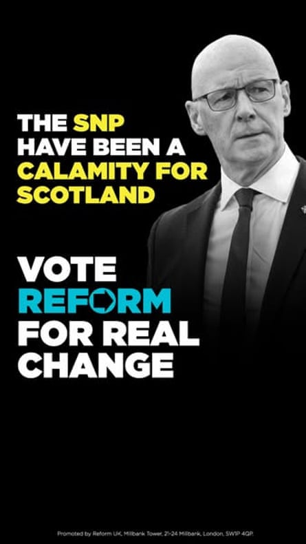 A Reform Facebook ad targeting the SNP.