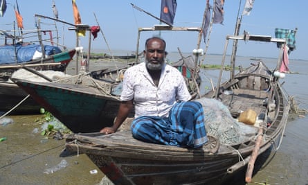 Bashir Uddin on his boat in Bhola