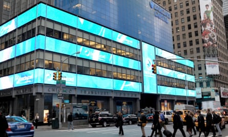 Barclays Capital Bank building near Times Square in New York