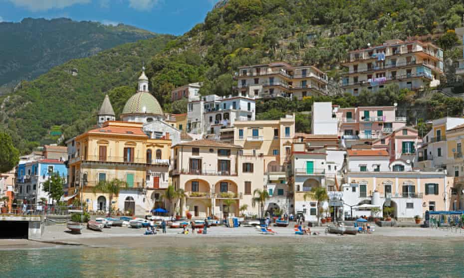 City view and beach,fishing town Cetara,Amalfi