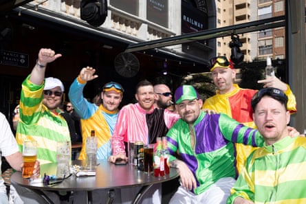 Punters in Benidorm watching the action at Cheltenham.