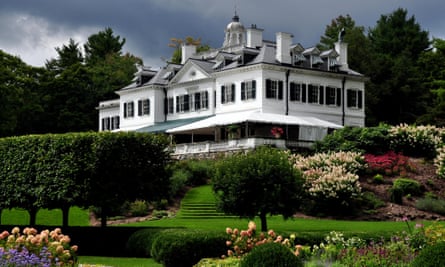Lenox, Massachusetts: The Mount, home of American author Edith Wharton, seen from the formal French flower garden