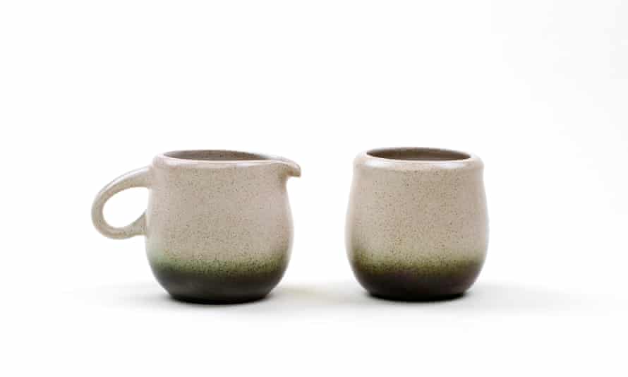 Heath Ceramics, Creamer and Open Sugar, 1948. Stoneware, glaze.