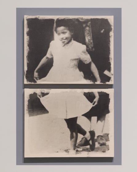 Ingrid Pollard's portraits depicting a little black girl cut short.