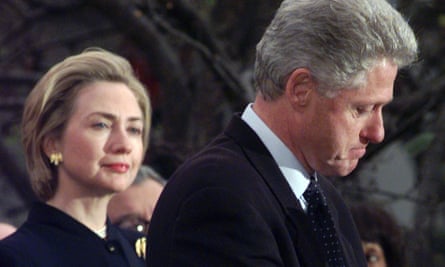 Standing by her man: Hillary and Bill Clinton in 1998.