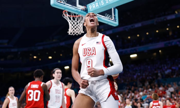 A'ja Wilson says official told her to 'get her emotions in check' at Paris Olympics | Paris Olympic Games 2024 | The Guardian